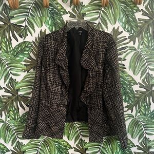 Genuine Wool Black and White Tweed Blazer
